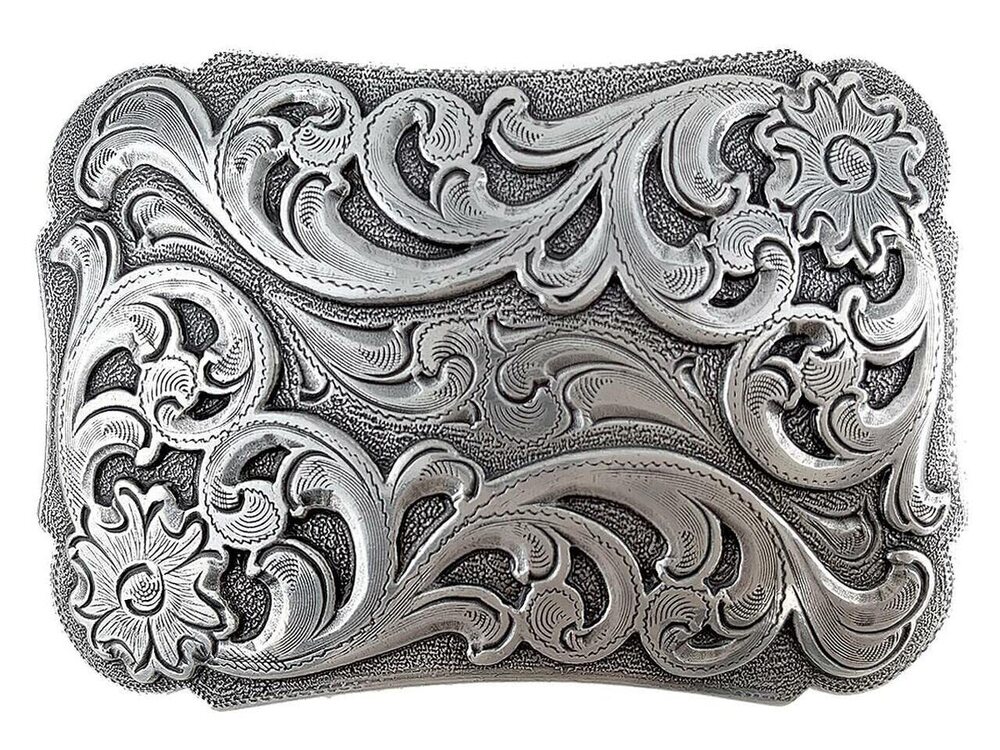 7634 HA0038 Western Floral Scroll Engraved Belt Buckle Fits 1-1/2"38mm Belt